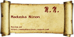 Maduska Ninon névjegykártya